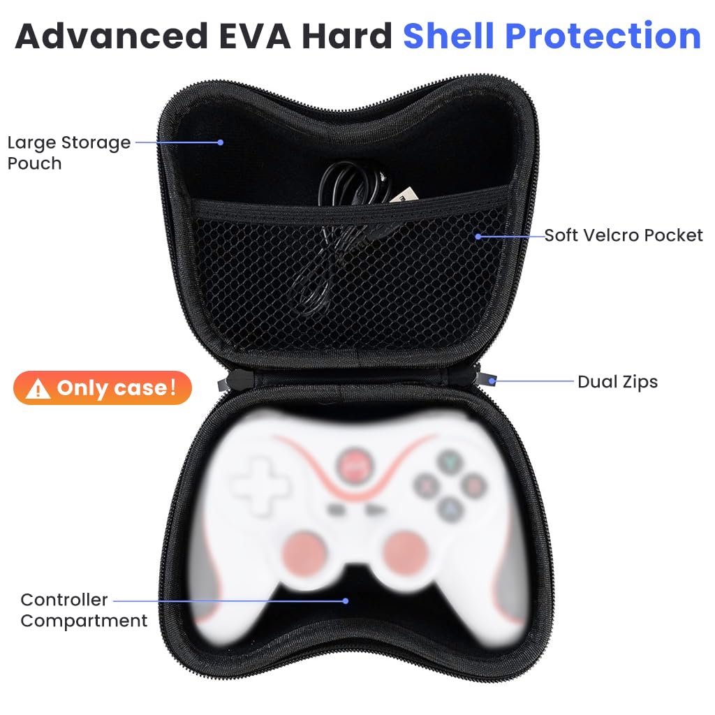 ZORBES® Carry Case for Game Controller Universal Portable Travel Bag with Internal Pocket Compatible with Switch Pro Xbox One 360 PS5 PS4 PS3 Controller 7.5*5.5*3.2 inch ZORBES® Carry Case for Game Controller Universal Portable Travel Bag with Internal Pocket Compatible with Switch Pro Xbox One 360 PS5 PS4 PS3 Controller 7.5*5.5*3.2 inch